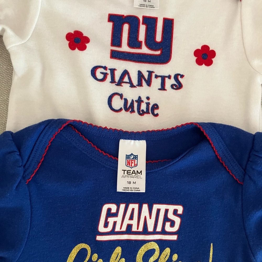 NFL Giants Blue and White Girls Bodysuits